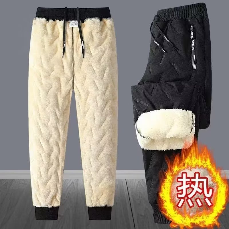Pantalones de algodón de hombre camello noreste de algodón grueso pantalones elásticos de invierno de aumento de peso de papá pantalones de algodón