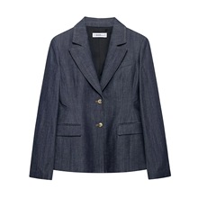 跨境专供欧美女装速卖通INS爆款休闲牛仔西装外套+背心+长裤套装