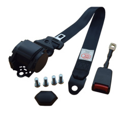Three-point car seatbelt, fully automatic adjustable, driver's three-point seatbelt with base socket.