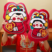 婚房布置结婚压床娃娃一对新婚礼物「福娃报喜」喜字抱枕婚房布置