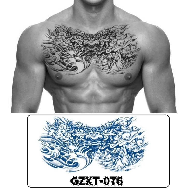 Pegatinas de tatuaje de jugo de pecho de flores pegatinas de tatuaje de hierbas de brazo grande de flores sudor impermeable media hoja alas de flores pegatinas de tatuaje al por mayor