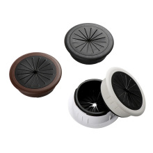 电脑桌穿线盒办公会议桌线孔盖走线盒圆形加厚塑料防尘线盒盖