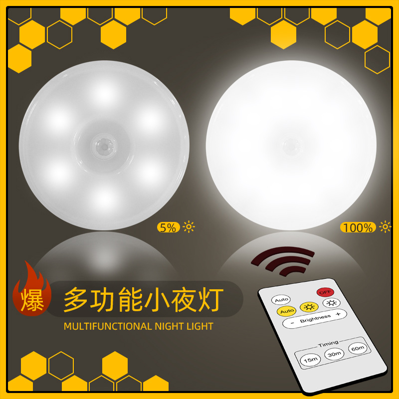 小夜灯人体感应磁吸充电变调光定时哺乳床头灯壁灯亚马逊可led灯