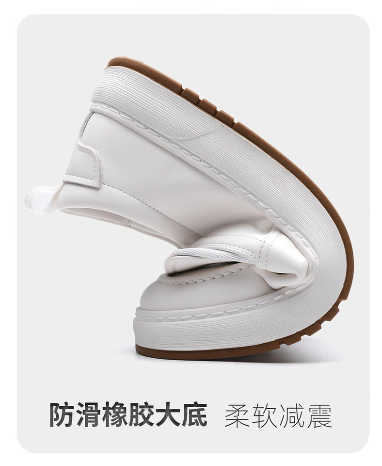 Giày lười nam da đế dày thoáng khí kiểu công sở — GX125 màu trắng, GX125 màu đen chi tiết 10