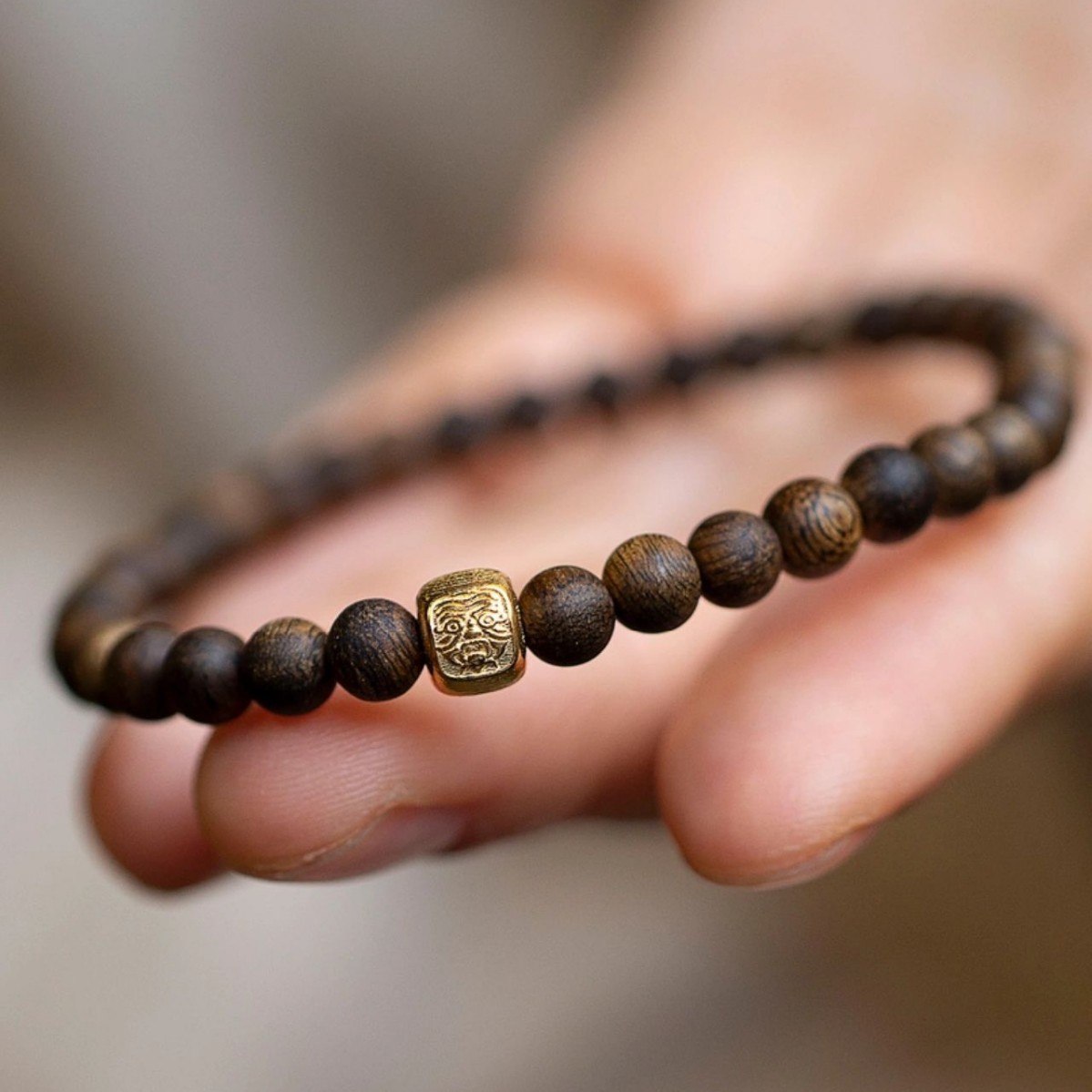 New Chinese Style Natural Qinan Agarwood Bracelets for Men and Women, Brunei Agarwood Zakiram Good Luck Bracelets Accessories