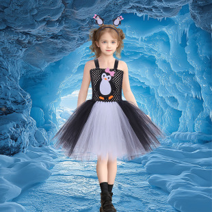Cross-Border New Children's Penguin Performance Costume European and American Halloween Party Penguin Dress up Tutu Skirt Dress Suit