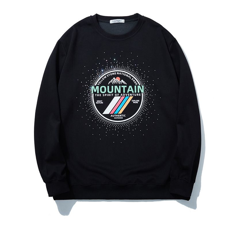 Men's Clothing Fashion Brand Large Size Men's Autumn Small Letter Printing Hot Diamond Loose Three Color Plus Size Sweater_voghion.com