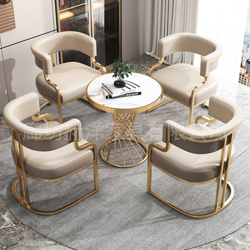 Semi-circular armrest dining chair, restaurant chair, creative backrest, leisure negotiation reception, manicure shop, beauty salon, luxury tea chair