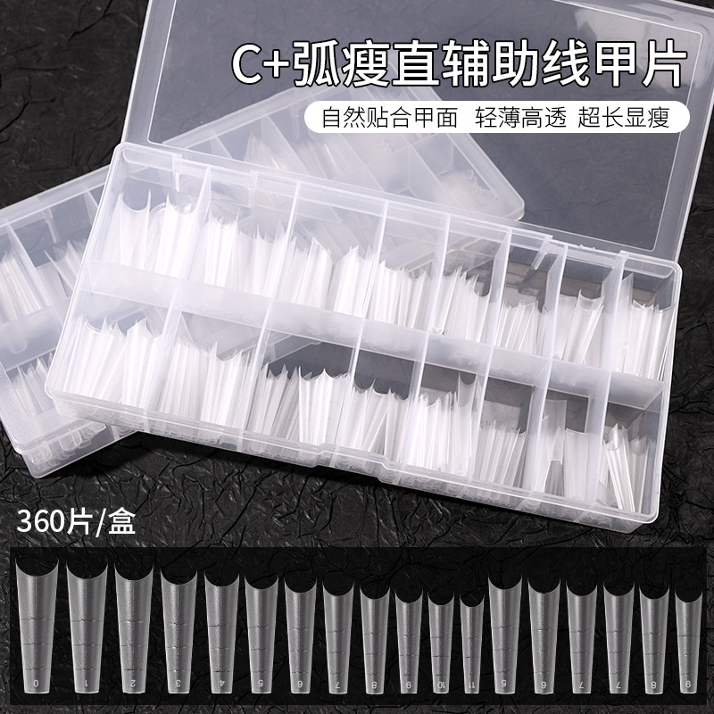 New Nail Art Shallow Half Sticks Thin Straight Long Trapezoidal C Arc No Marks Grinding Extra Long Extension for Nail Art Shop
