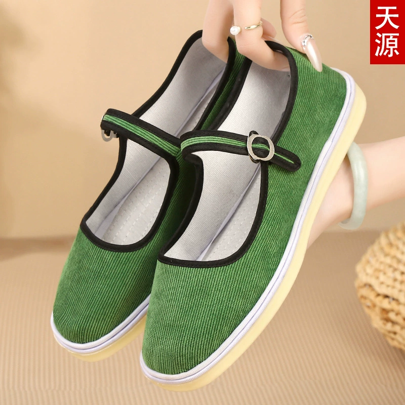 Весна и лето ручной работы на говяжьем сухожилии повседневная дамы старая обувь на подошве ткани в Пекине