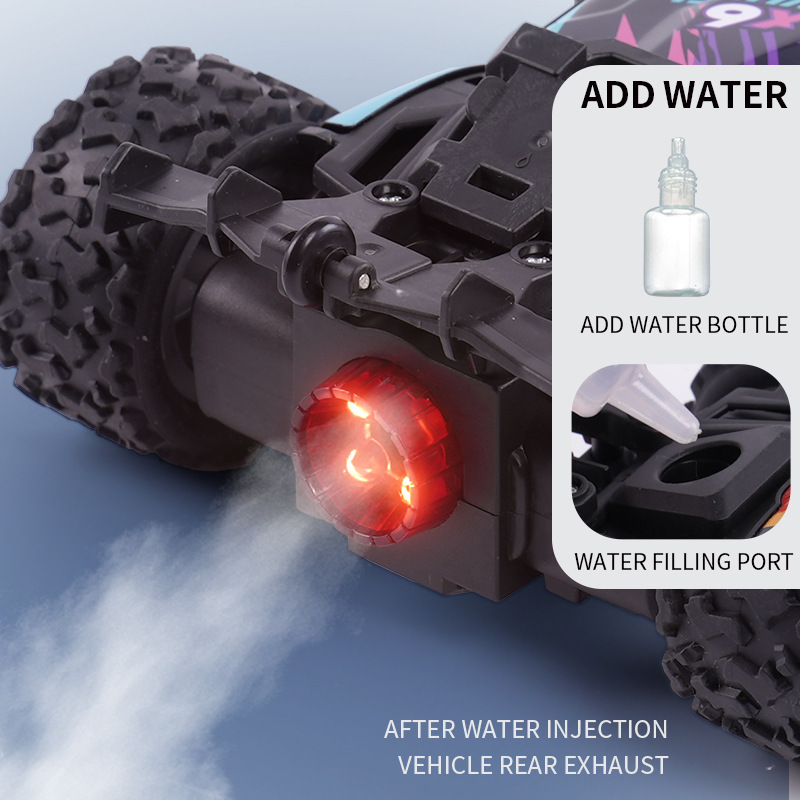 Ventas transfronterizas calientes RC aleación de alta velocidad control remoto coche de carreras spray 4WD coche de juguete giratorio drift coche de acrobacias