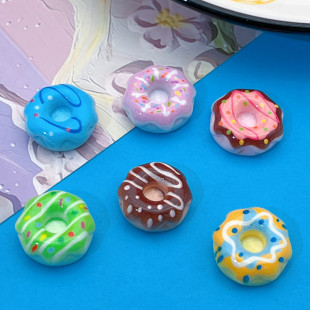 Resin Accessories Simulation Cream Donut Hair Accessories DIY Water Cup Sticker Refrigerator Sticker Toy Clothing Material Patch