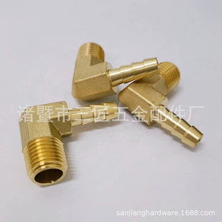 铜直角弯头气嘴 气管接头 气管弯头 ZG R 1/4-8mm 外牙插管弯头