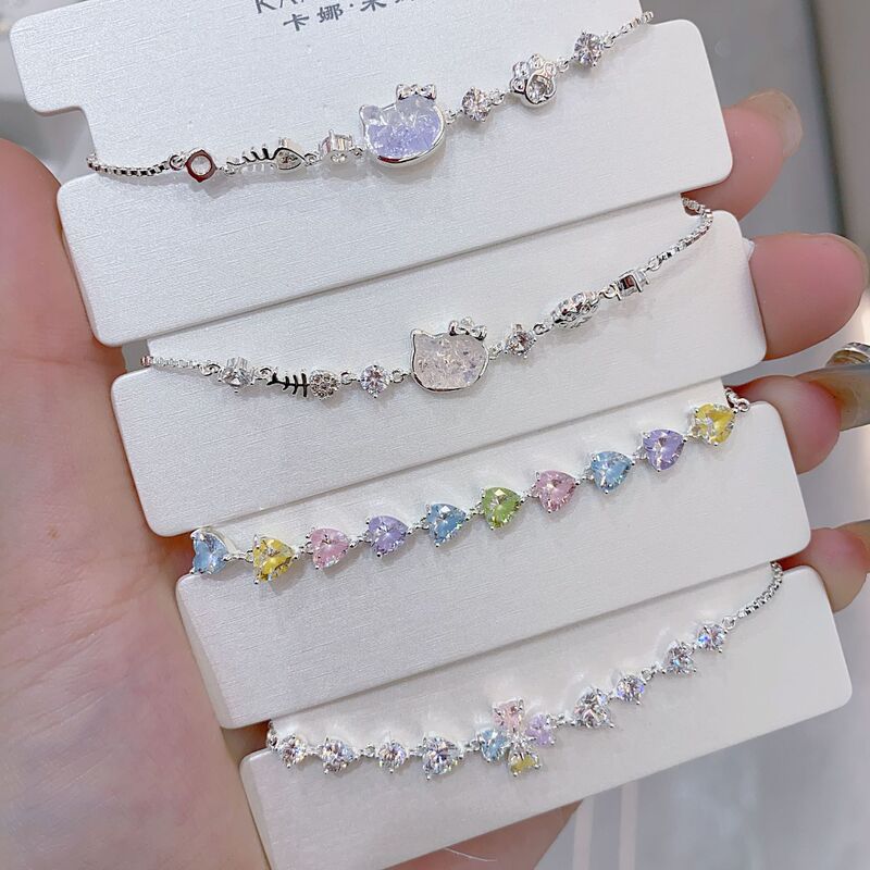 Kanamina 2026 New Sweet Style Pull-Out Bracelet for Women with Imitation Zircon Inlay, Light Luxury Fashion Friendship Bracelet