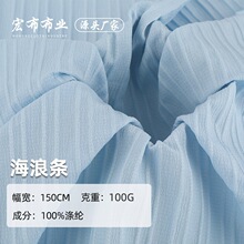 100g梭织涤纶立体褶皱提花布 肌理感雪纺面料 时尚连衣裙衬衫布料