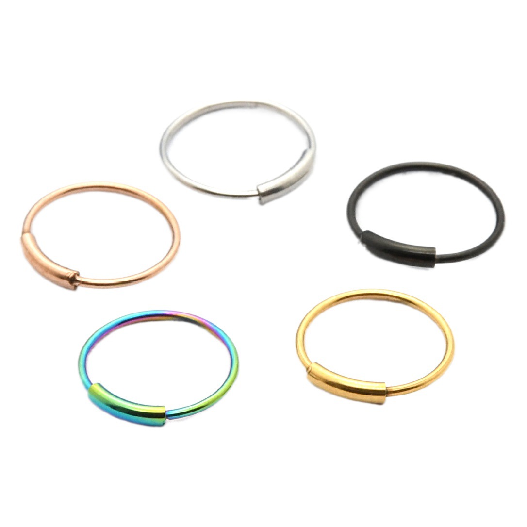 European and American Body Piercing Jewelry Nose Clip Nose Ring Lip Ring Septum Nose Jewelry Stainless Steel Cannula Nose Ring Piercing