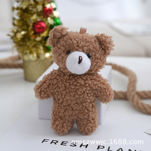 Cute Little Teddy Bear Doll Plush Pendant Girl's Bag Hanging Accessories Bear Keychain Cute All-match Gift