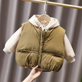儿童羽绒棉马甲男女童秋冬外穿韩版宝宝坎肩马夹背心棉衣外套夹克