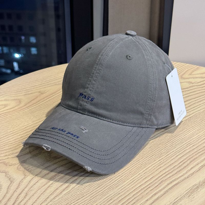 韓国風レター刺繍エッジ野球帽女性用春秋万能シンプルサンハット顔見せ小ひさしキャップ男性用|undefined