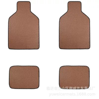 Universal Foot Pad — Mat Grid Pattern Diamond Pattern Honeycomb - four-pieces-of-coffee-color-small-head