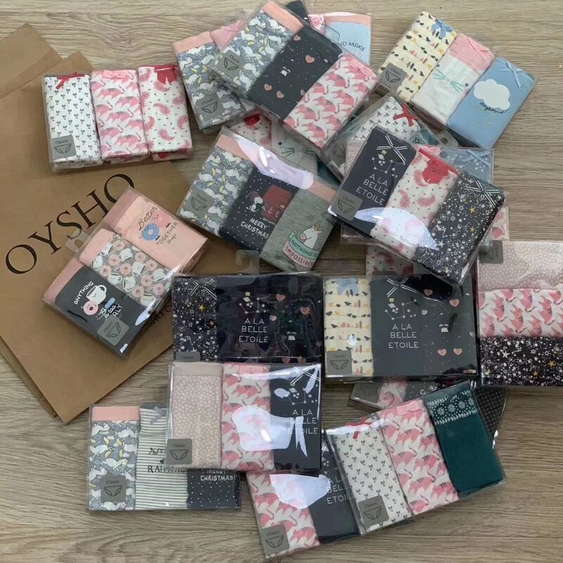 O's Three-Piece Boxed Women's Underwear, Cute Shorts, Girls' Underwear, Low-Waisted, Full-Coverage, Women's Briefs, Underpants