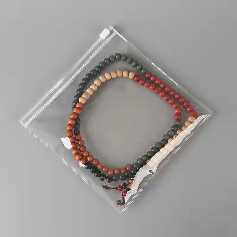 Thickened Transparent PVC Zipper Bag for Antique Bead Bracelet Storage, Walnut Jewelry Accessories Self-Sealing Bag, Direct Manufacturer Sale