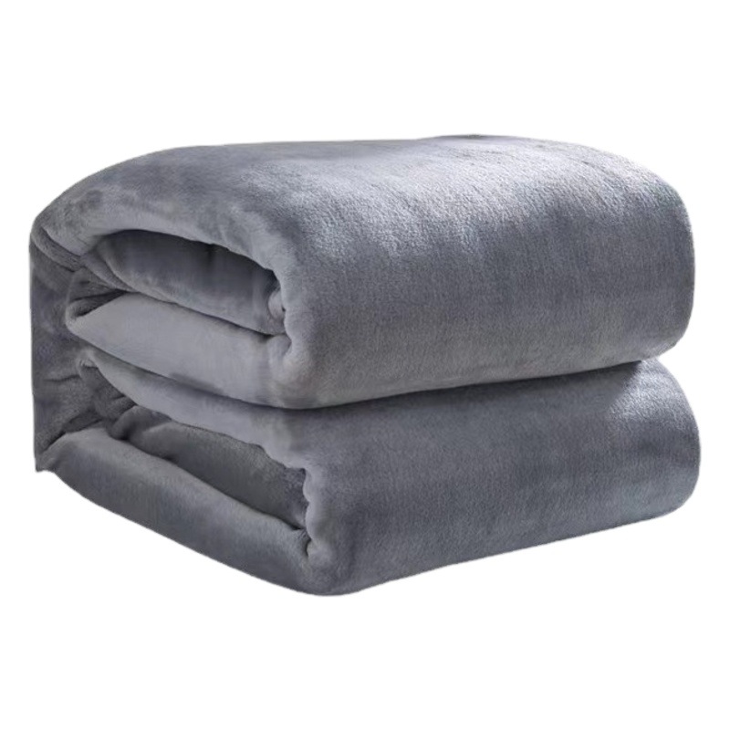 Factory direct spot wholesale plain gift flannel blanket coral fleece blanket thickened milk fleece blanket
