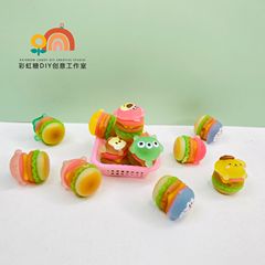 Cartoon New Product Cute Resin Accessory 3D Night Light Cartoon Burger DIY Cream Glue Phone Case