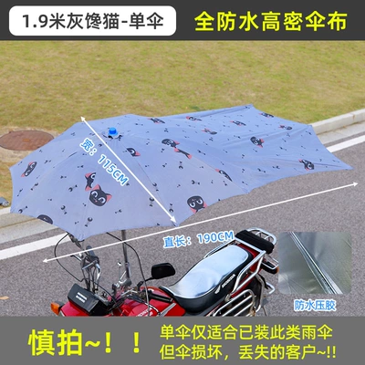 Special Oversized Electric Vehicle Umbrella Elektromobil üçün ön şüşə çətiri (günlük) - 19m-waterproof-encrypted-bold-gray-greedy-cat-single-umbrella-other
