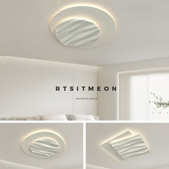 Italian Minimalist Cream Style Ceiling Lamp for Bedroom, Modern Simple Nordic Creative Round Full Spectrum Eye-Caring Ceiling Lamp