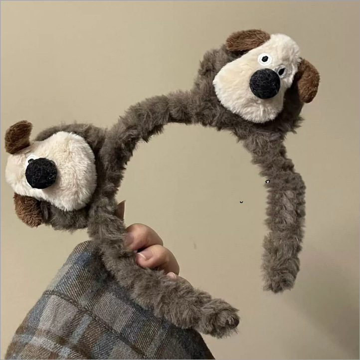 FG184-Perro de peluche de dos cabezas