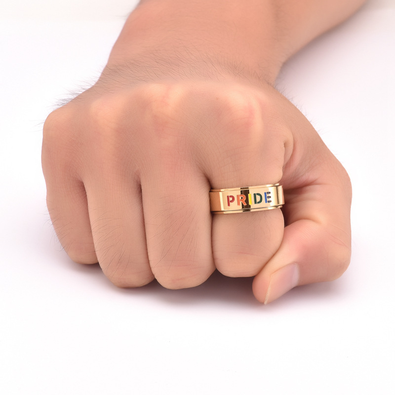 Letter Pattern Men'S Gender Polishing, Plating Design 1 Piece Fashion Letter Stainless Steel Polishing Plating Rings