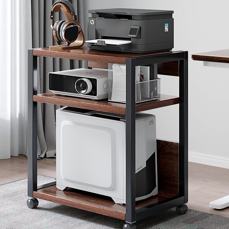 Printer Rack Floor-Standing Office Multi-Layer Mobile Storage Iron Finishing Cabinet Workstation Computer Host Bracket