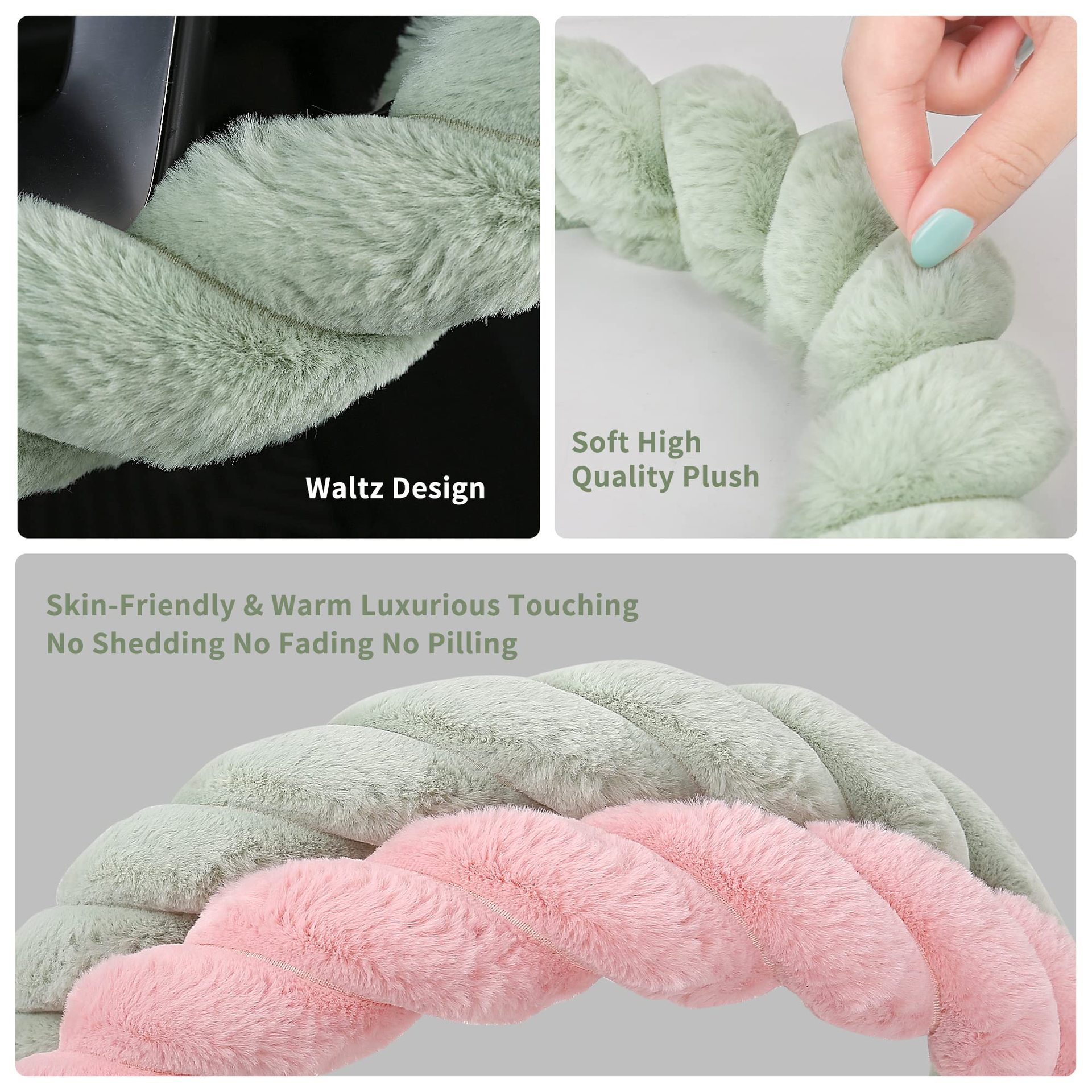 Cross-Border New Waltz Plush Car Steering Wheel Cover Anti-Slip Four-Season Universal Handlebar Cover for Men and Women Amazon