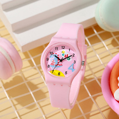 Silicone Swatch Watch Cartoon Dinosaur Student Children Watch Quartz Analog Candy Color