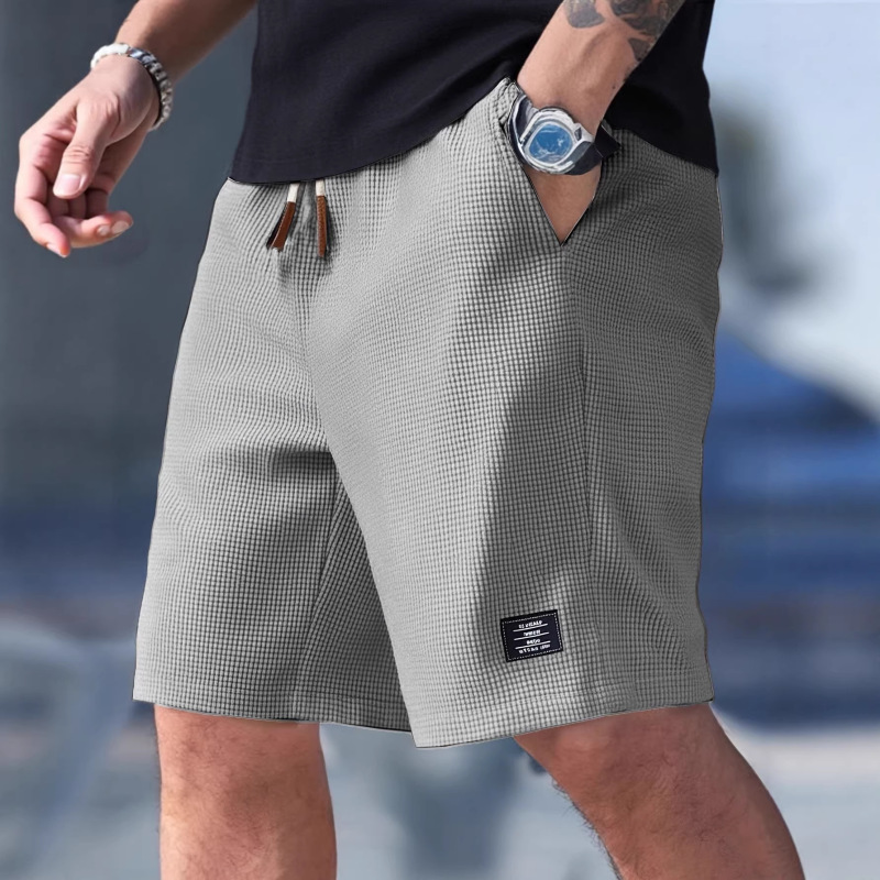 2026 Spring and Summer New Men's Textured Woven Label Casual Shorts Are a Must-Have for Going Out