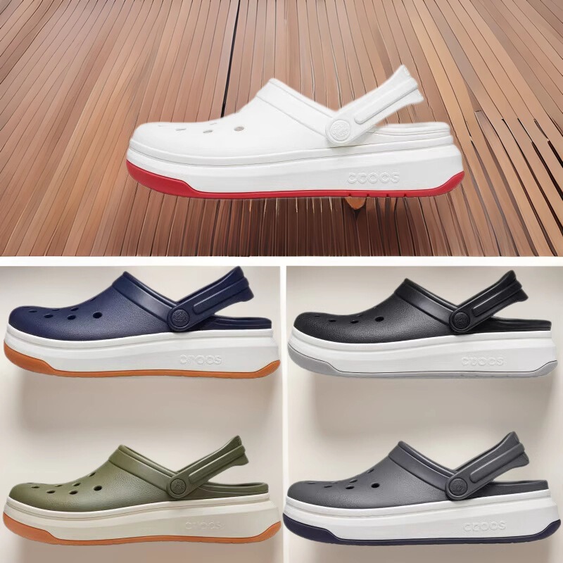 Crocs Full-Speed Clogs, Thick-Soled Casual Sandals, Sports Non-Slip Beach Shoes, Comfortable and Versatile