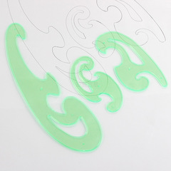 Set of Three Cloud Rulers, Curved Rulers 3-Piece Set (3 Pieces), Comic Rulers, Curved Terrain Map Clothing Template Rulers