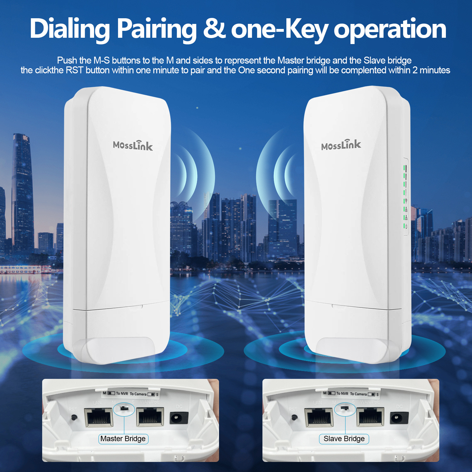 无线网桥远程wifi信号扩展2.4G 300Mbps PTP CPE点对点户外