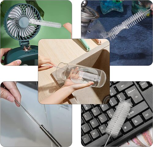 Cross-border Bestselling Multifunctional Stainless Steel Cleaning Brush 13-Piece Set Sipper Brush Cup Cover Cleaning Hair Brush Gap Tool Brush