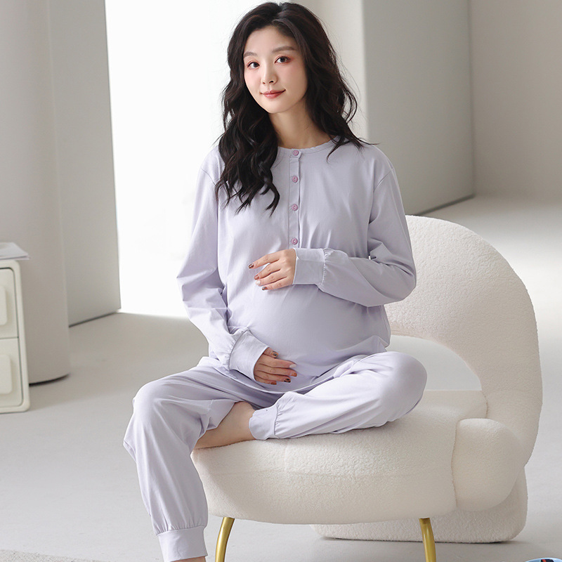 Modal Pregnant Women's Pajamas Adjustable Spring and Autumn Cotton with Chest Pad Postpartum Breast-feeding Maternity Home Clothes Summer