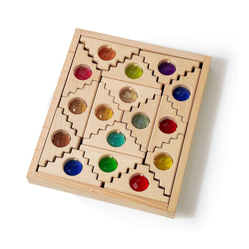 Bloques de construcción de GEMA de cristal acrílico bloque de arco iris Cubo de alta transmisión de Luz Juguetes Educativos sensoriales de jardín de infantes para niños