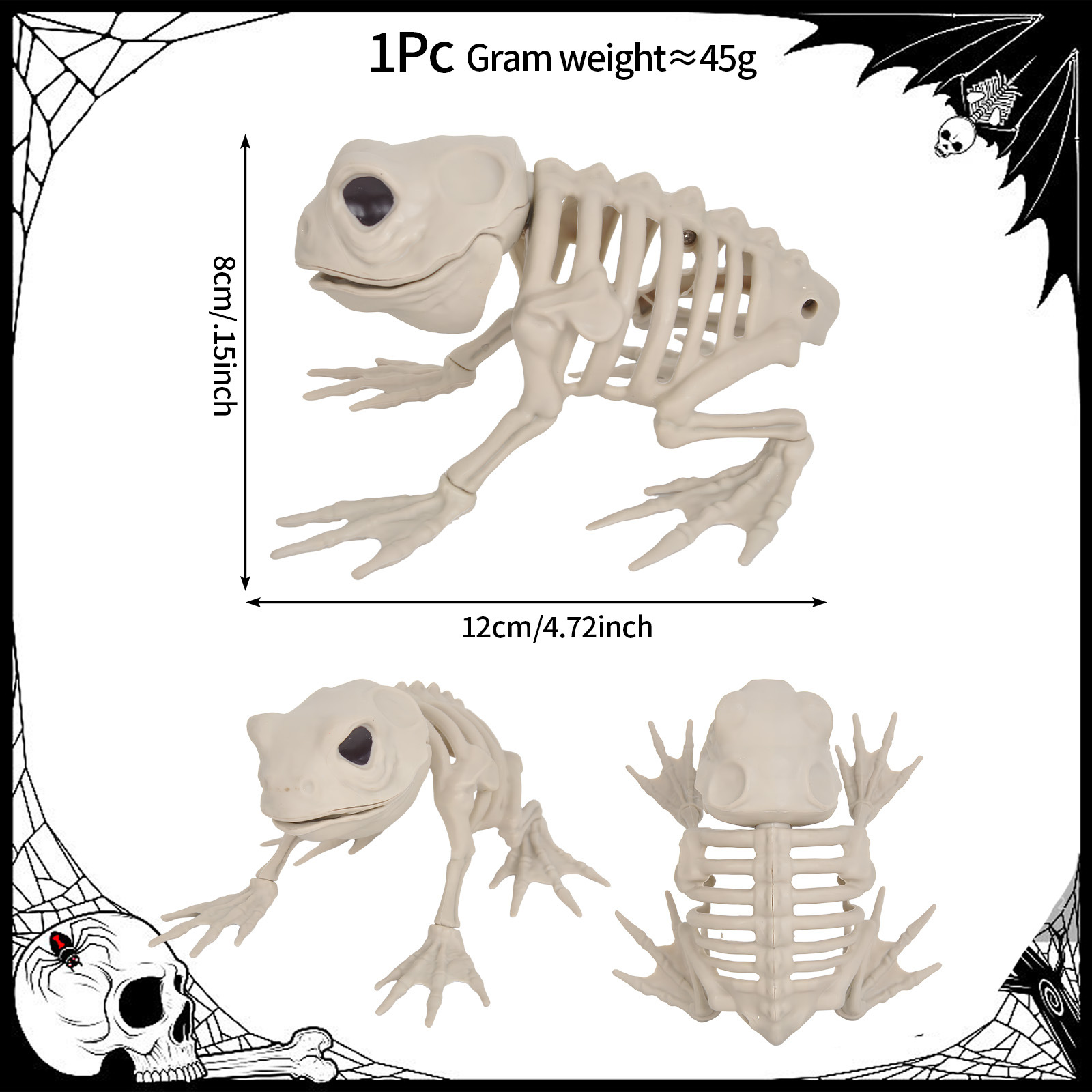 Transfronterizos de Halloween simulación esqueleto de animales decoraciones de terror decoraciones bar decoración de casas embrujadas props esqueleto de plástico