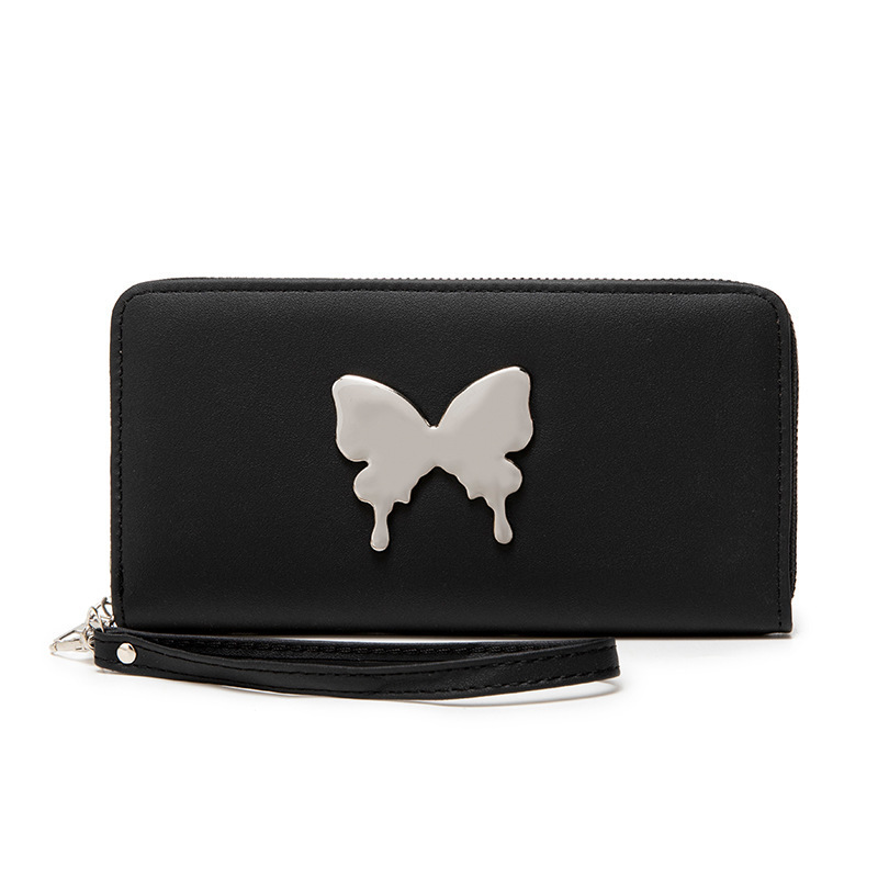 Nicho coreano 2024 mariposa metálica decoración PU material compacto exquisito lindo bolso de mano de mujer