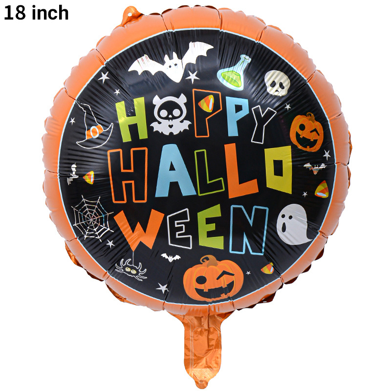 Bola de 18 pulgadas globo de aluminio de Halloween fantasma Festival cráneo calabaza Halloween tema Fiesta escena decoración globo