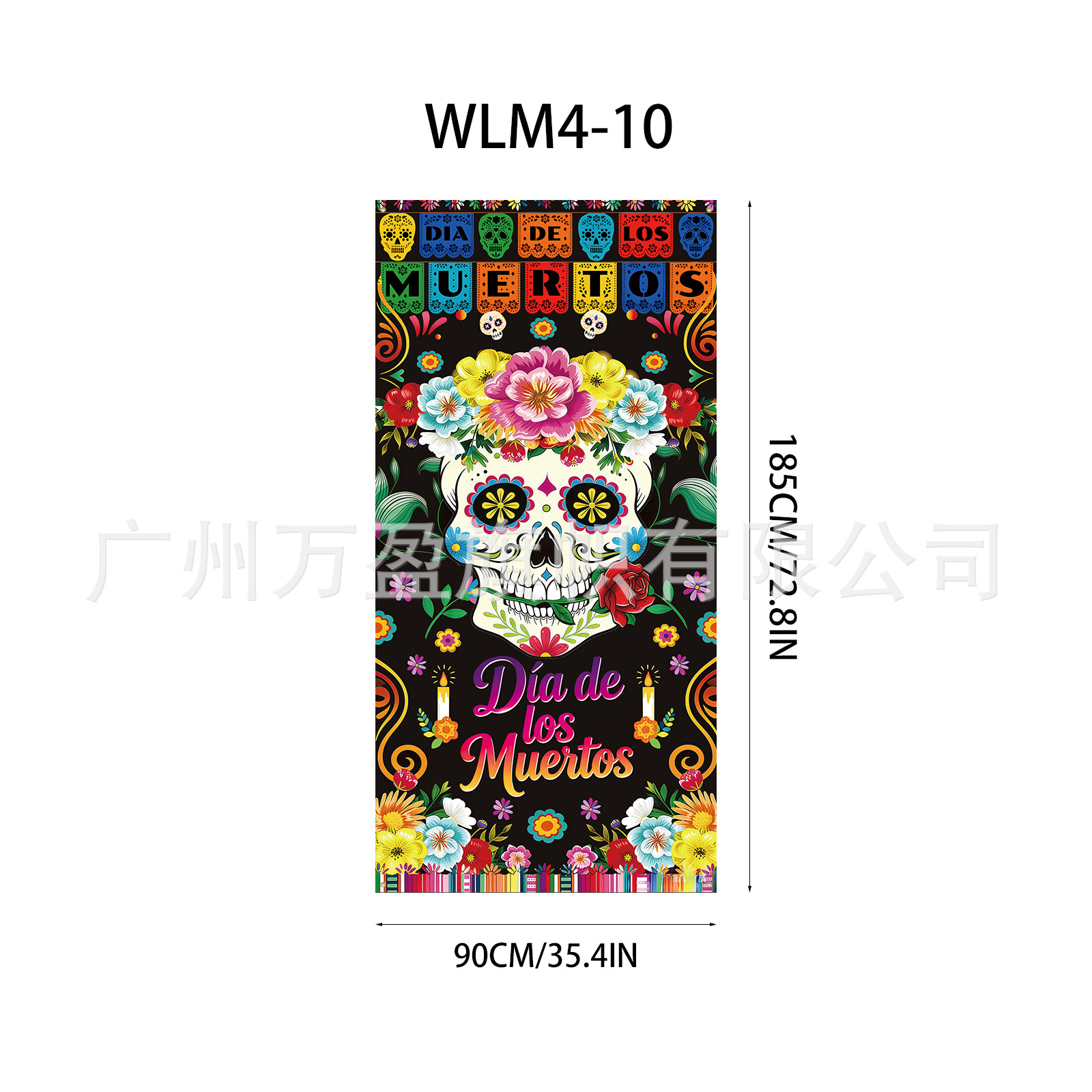 Pancarta Decorativa para Puerta de Poliéster para Día de los Muertos y Fiestas