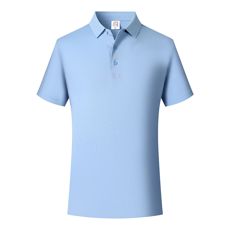 Anti-ácara 5A algodón antibacteriano de alta gama con solapa de manga corta camiseta antiarrugas ropa de trabajo transpirable polo comercial personalizada