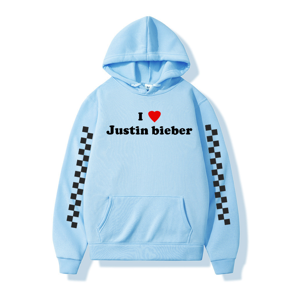 Winter Men Hoodies I love Justin Bieber Pullover Male Hooded