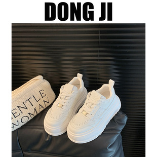 Thick-soled small white shoes women's shoes 2025 new sports and leisure body body increased lace-up platform bottom street shoes for women