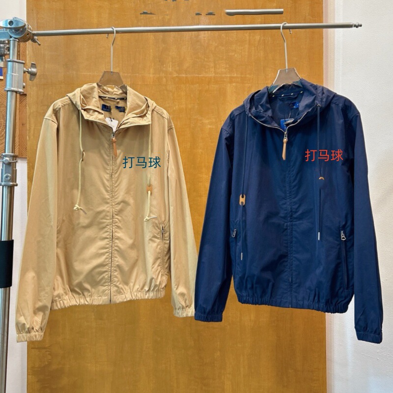 Early Autumn Pony Hooded Drawstring Thin Casual Jacket Men and Women Same Style Zipper Jacket Windbreaker Ready Stock High Quality